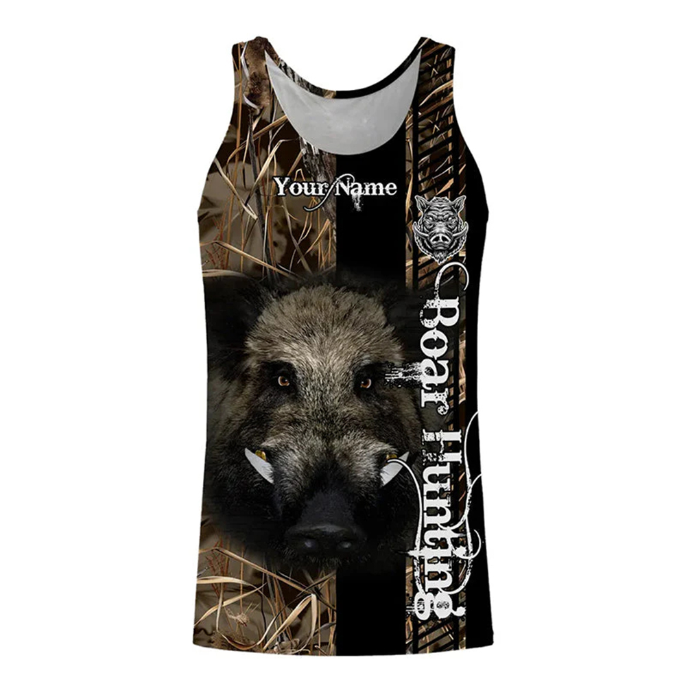 Custom Name Boar Hunter Tank T - Wildman Hunting & Outdoor Linton'S Corner Silver Lakes 评论和价格