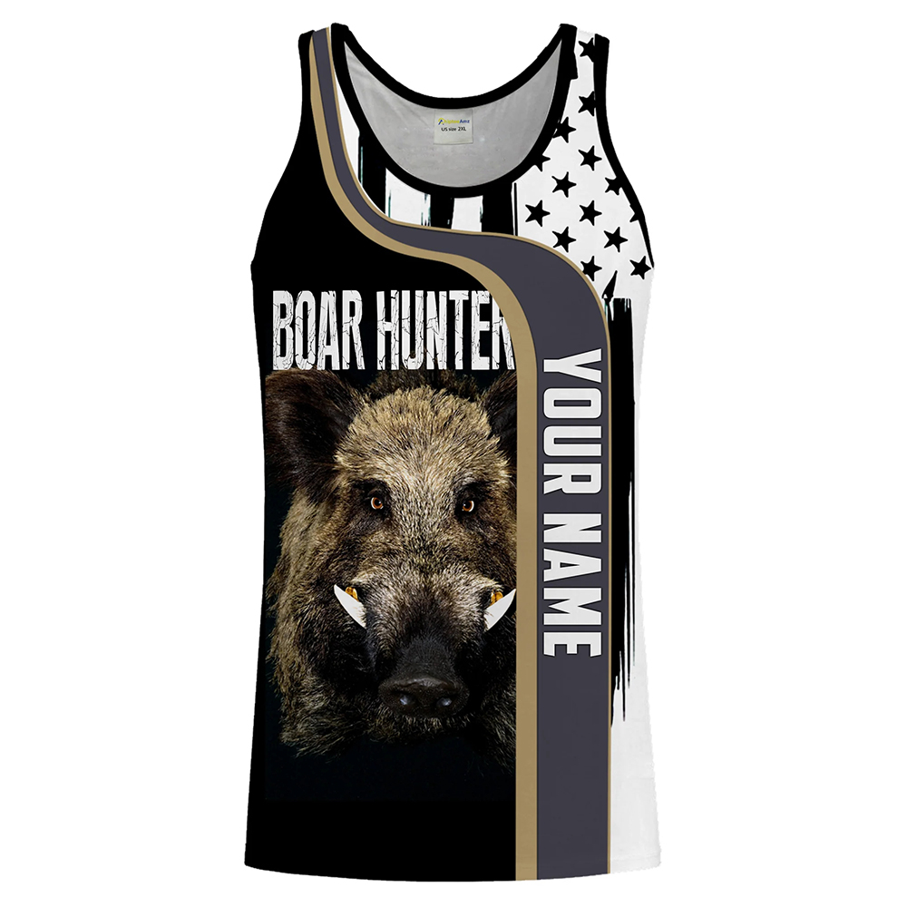 Custom Name Boar Hunter Tank T - Wildman Hunting & Outdoor Linton'S Corner Silver Lakes 评论和价格