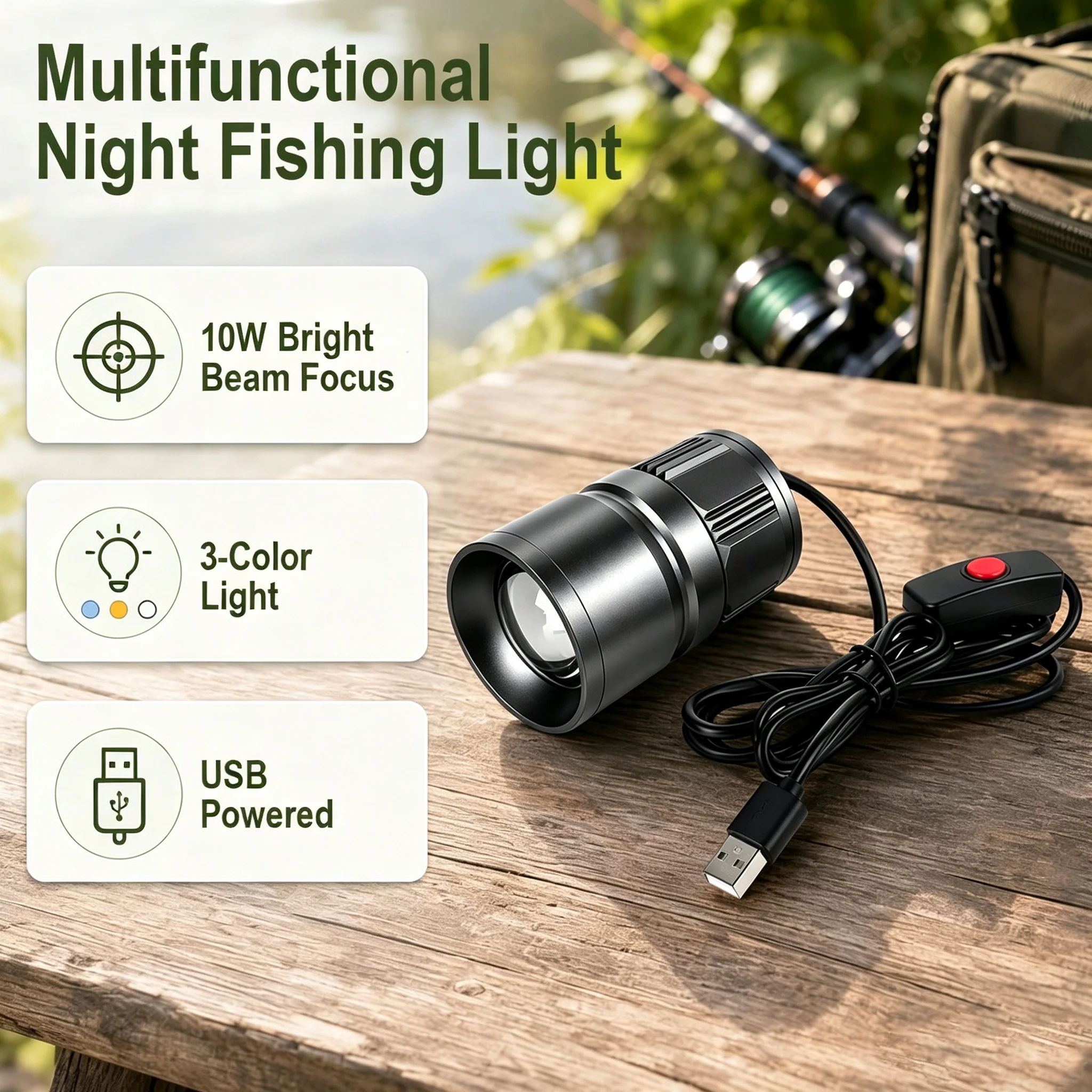 BORUiT 10W Bright Beam Zoomabl - Outdoor Hunting Bike 评论和价格