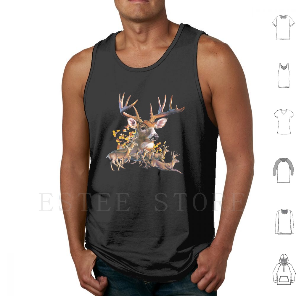 Deer Collage Tank Tops Vest Sl - Wildman Hunting & Outdoor Linton'S Corner Silver Lakes 评论和价格