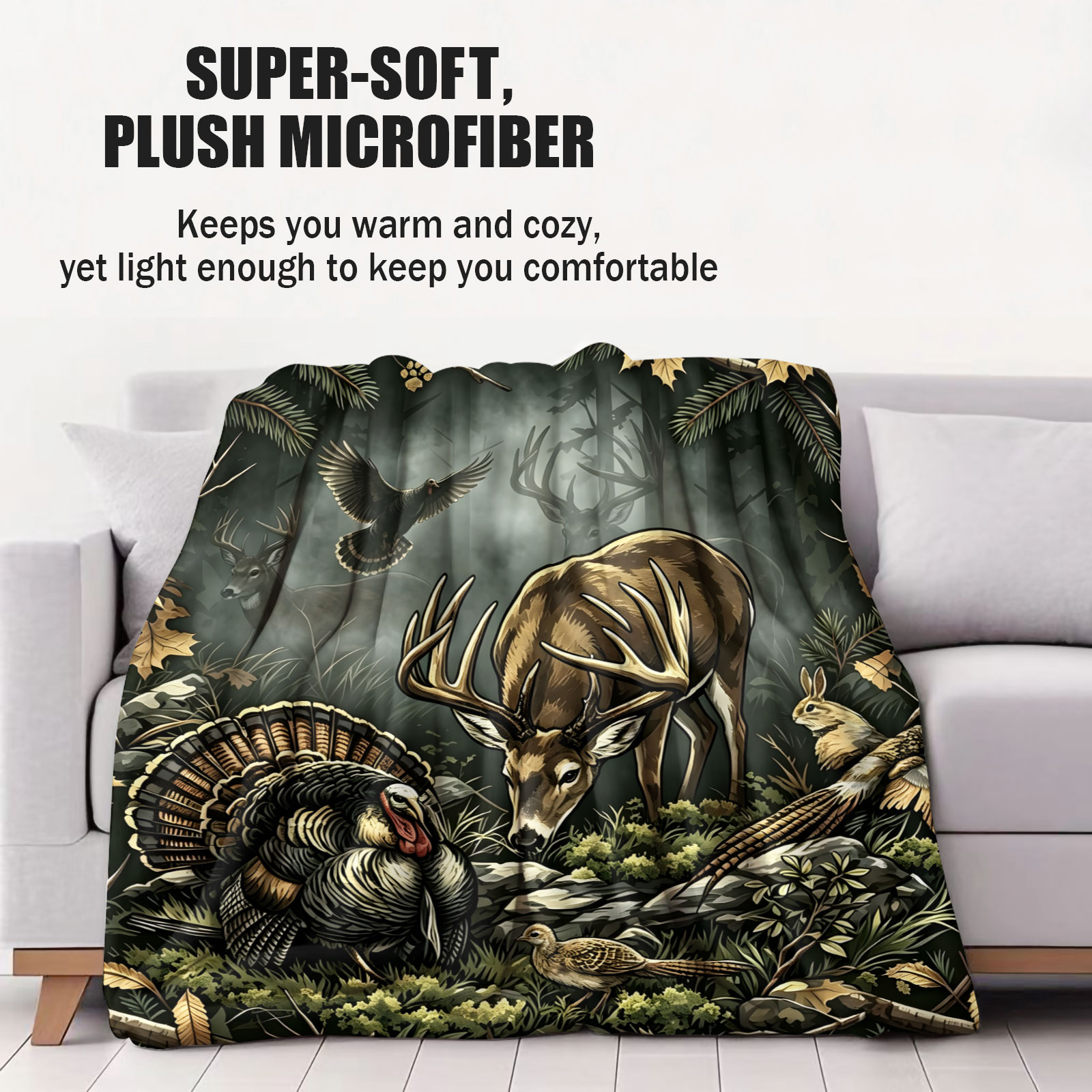 Vintage Woodland Animal Throw  - Wildman Hunting & Outdoor Linton'S Corner Silver Lakes 评论和价格