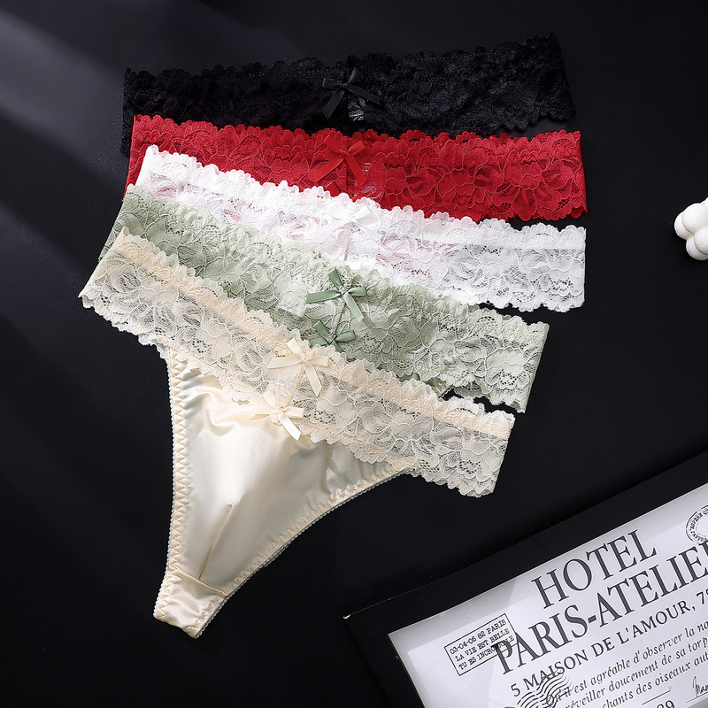 Sexy Gay Men Satin Lace Thongs - Bow Stringer Tool 评论和价格