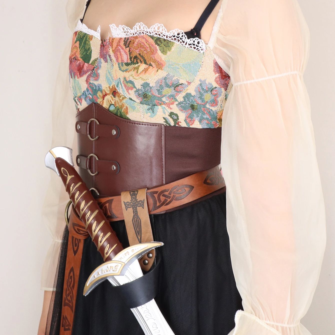 1pc Medieval PU Leather Sword  - Outdoor Hunting Tv 评论和价格